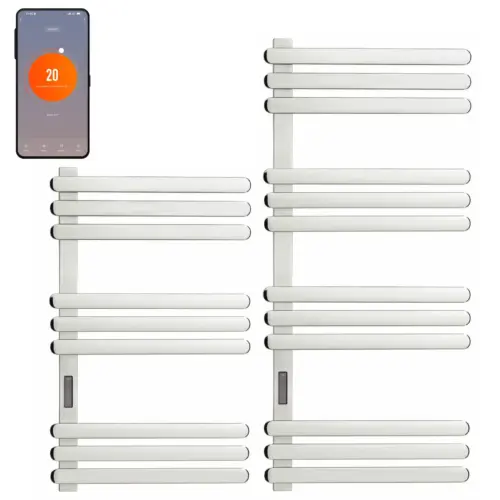 Greeba Dry Electric Towel Rail Bathroom Radiator Polished Stainless Steel 800 1100