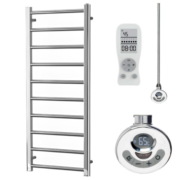 Alpine Modern Heated Towel Rail / Warmer, Chrome – Electric, Thermostat + Timer Best Quality & Price, Energy Saving / Economic To Run Buy Online From Adax SolAire UK Shop 5