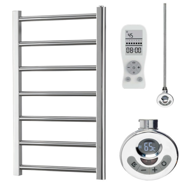 Alpine Modern Heated Towel Rail / Warmer, Chrome – Electric, Thermostat + Timer Best Quality & Price, Energy Saving / Economic To Run Buy Online From Adax SolAire UK Shop 4