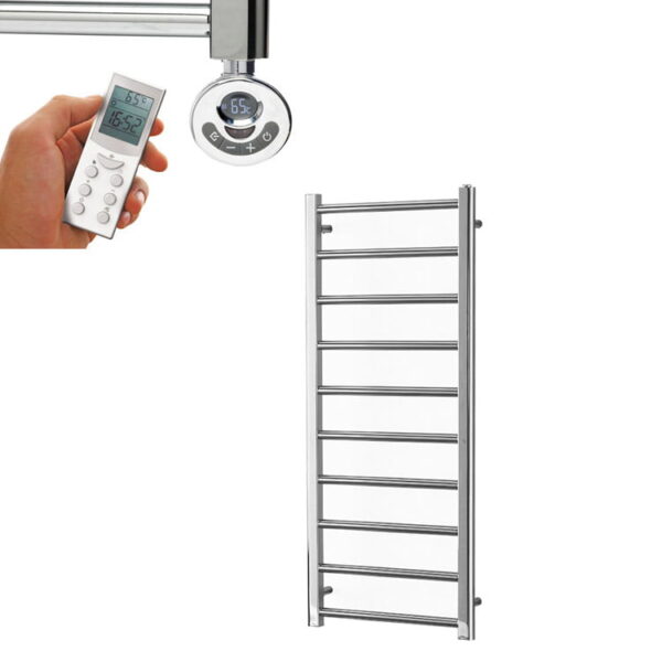 Alpine Chrome Modern Towel Warmer / Heated Towel Rail – Dual Fuel, Thermostat + Timer Best Quality & Price, Energy Saving / Economic To Run Buy Online From Adax SolAire UK Shop 16