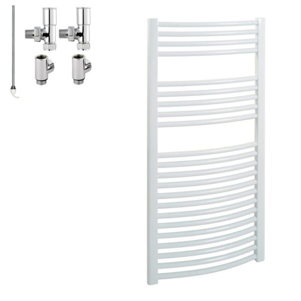 Bray Curved Heated Towel Rail / Warmer / Radiator, White – Dual Fuel, Electric Best Quality & Price, Energy Saving / Economic To Run Buy Online From Adax SolAire UK Shop 2