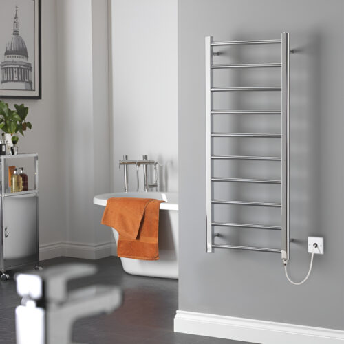 Alpine Chrome Modern Towel Warmer / Heated Bathroom Towel Rail Radiator – Electric Best Quality & Price, Energy Saving / Economic To Run Buy Online From Adax SolAire UK Shop 2