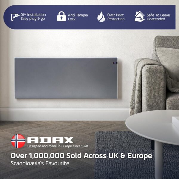 Adax Neo Electric Panel Heater Convector Radiator + Timer, Modern ...