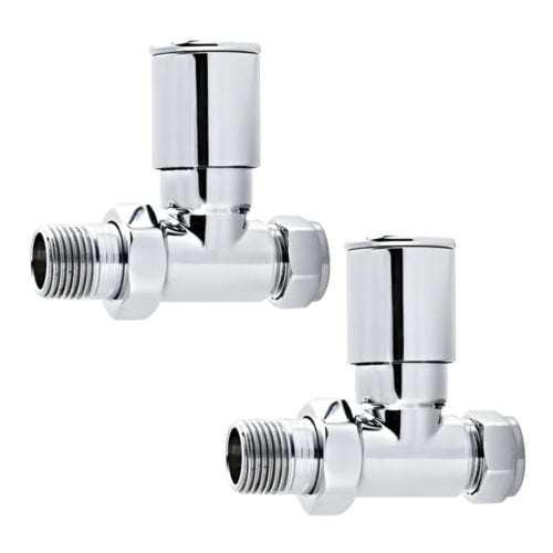 Round Straight Chrome Radiator Valves Heated Towel Rails1