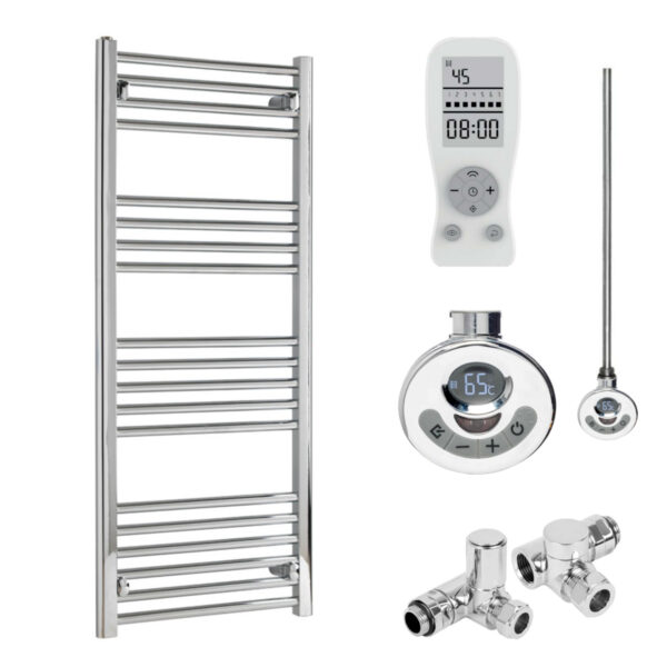 Bray Straight Heated Towel Rail / Warmer, Chrome – Dual Fuel, Thermostat + Timer Best Quality & Price, Energy Saving / Economic To Run Buy Online From Adax SolAire UK Shop 7