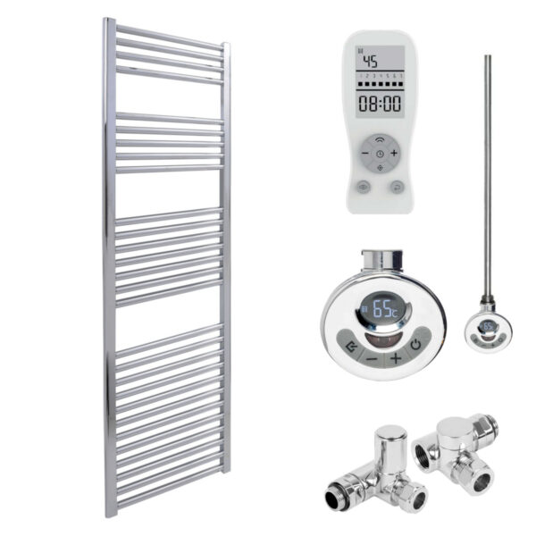 Bray Straight Heated Towel Rail / Warmer, Chrome – Dual Fuel, Thermostat + Timer Best Quality & Price, Energy Saving / Economic To Run Buy Online From Adax SolAire UK Shop 8