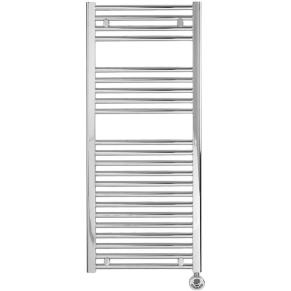 Bray Straight Towel Warmer / Heated Bathroom Towel Rail, Chrome – Electric, Thermostat + Timer Best Quality & Price, Energy Saving / Economic To Run Buy Online From Adax SolAire UK Shop 14