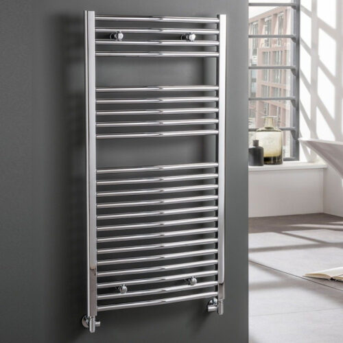 BRAY Curved Towel Warmer / Heated Towel Rail Radiator, Chrome – Central Heating Best Quality & Price, Energy Saving / Economic To Run Buy Online From Adax SolAire UK Shop