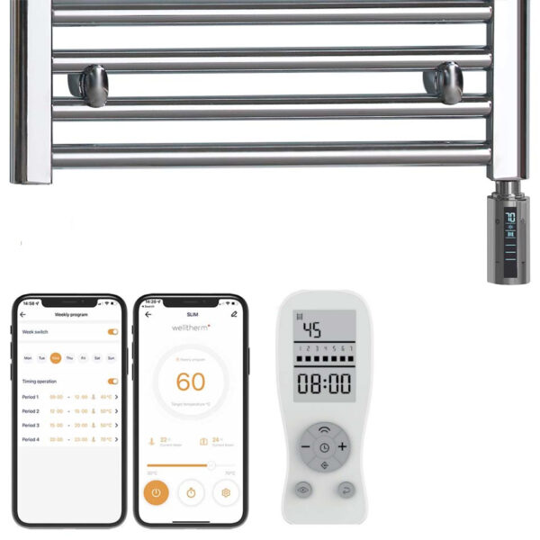 Alpine Chrome | Smart Electric Towel Rail with Thermostat, Timer + WiFi Control Best Quality & Price, Energy Saving / Economic To Run Buy Online From Adax SolAire UK Shop 7