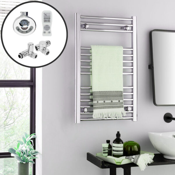 Bray Straight Heated Towel Rail / Warmer, Chrome – Dual Fuel, Thermostat + Timer Best Quality & Price, Energy Saving / Economic To Run Buy Online From Adax SolAire UK Shop 4