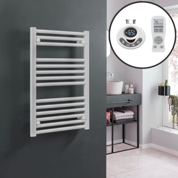 Bray Straight Towel Warmer / Heated Towel Rail, White – Electric, Thermostat + Timer Best Quality & Price, Energy Saving / Economic To Run Buy Online From Adax SolAire UK Shop 4