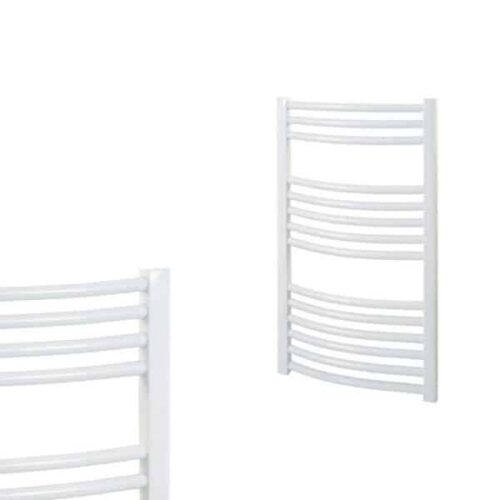 Bray Curved White Heated Towel Rail For Central Heating | 25mm Bars