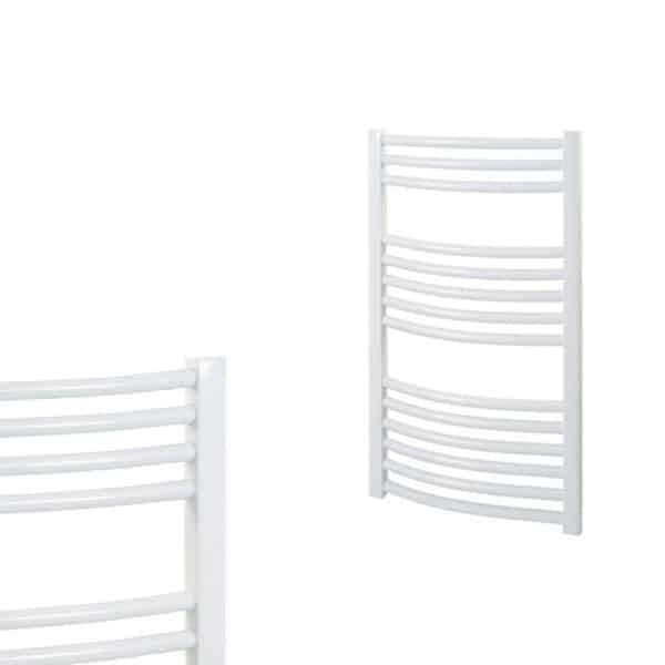 Curved White Central Heating Towel Rails – The Bray