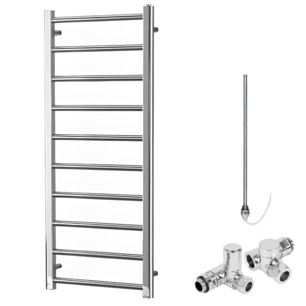 Alpine Chrome Modern Towel Warmer / Heated Towel Rail – Dual Fuel, Electric Best Quality & Price, Energy Saving / Economic To Run Buy Online From Adax SolAire UK Shop 5