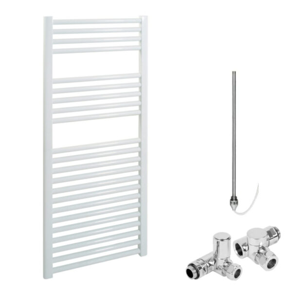 Bray Straight or Flat Heated Towel Rail / Warmer, White – Dual Fuel, Electric Best Quality & Price, Energy Saving / Economic To Run Buy Online From Adax SolAire UK Shop 7