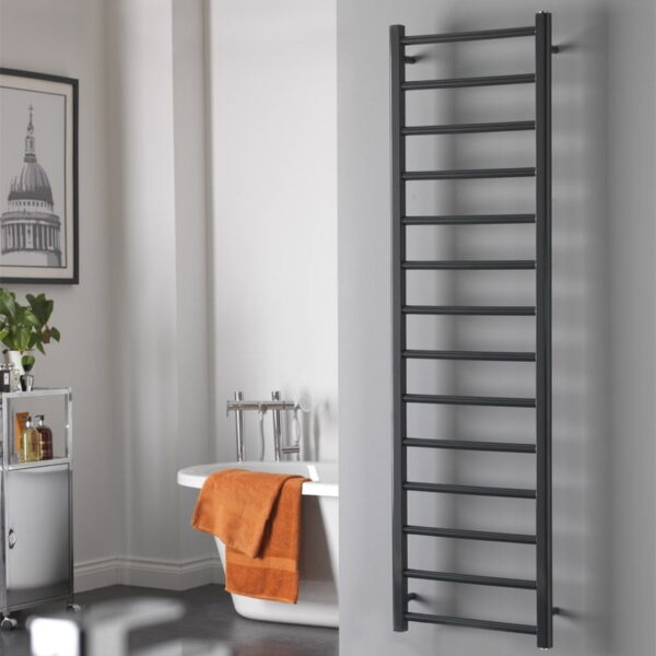 Alpine Anthracite Heated Towel Rail / Warmer – Dual Fuel + Thermostat, Timer Best Quality & Price, Energy Saving / Economic To Run Buy Online From Adax SolAire UK Shop 4