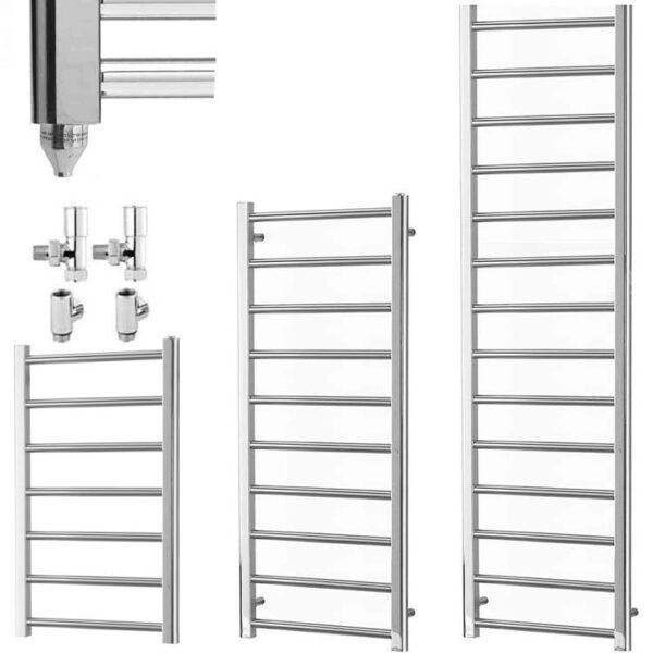 Alpine Chrome Modern Towel Warmer / Heated Towel Rail – Dual Fuel, Electric Best Quality & Price, Energy Saving / Economic To Run Buy Online From Adax SolAire UK Shop 2