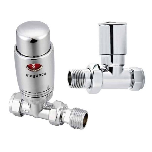 Quality Straight Chrome Thermostatic Radiator Valves, Solid Brass, 1/2″ BSP 15mm Best Quality & Price, Energy Saving / Economic To Run Buy Online From Adax SolAire UK Shop 3