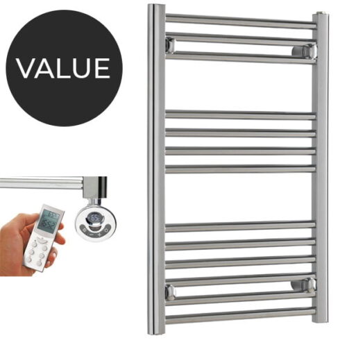 Alpine Anthracite Electric Thermostatic R3 Heated Towel Rail / Warmer / Radiator Kitchen / Prefilled Electric with Thermostat and Timer Stylish for Bathroom Anthracite 800 Modern Designer
