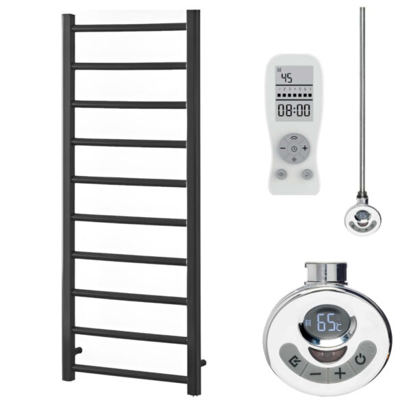 Alpine Anthracite Heated Towel Rail / Warmer – Electric + Thermostat, Timer Best Quality & Price, Energy Saving / Economic To Run Buy Online From Adax SolAire UK Shop 5