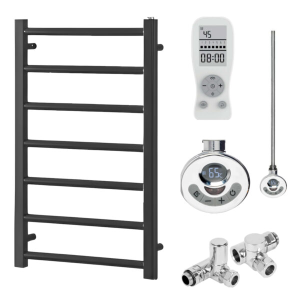 Alpine Anthracite Heated Towel Rail / Warmer – Dual Fuel + Thermostat, Timer Best Quality & Price, Energy Saving / Economic To Run Buy Online From Adax SolAire UK Shop 4