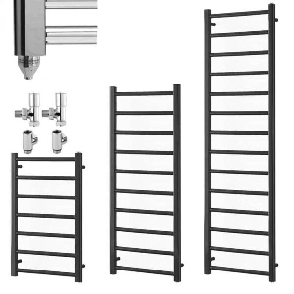 Alpine Anthracite Modern Heated Towel Rail / Warmer – Dual Fuel Best Quality & Price, Energy Saving / Economic To Run Buy Online From Adax SolAire UK Shop 2