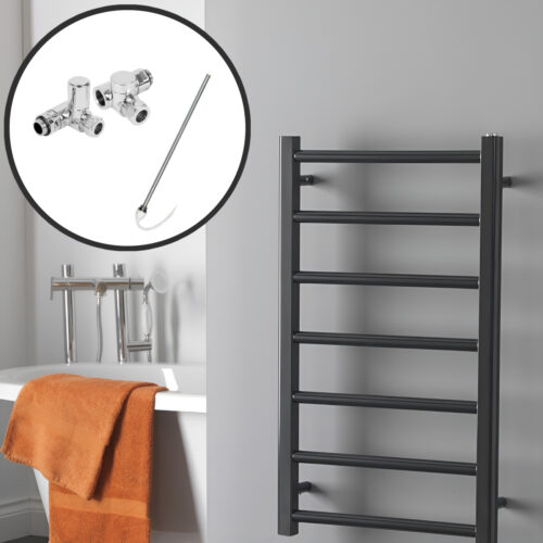 Alpine Anthracite Modern Heated Towel Rail / Warmer – Dual Fuel Best Quality & Price, Energy Saving / Economic To Run Buy Online From Adax SolAire UK Shop
