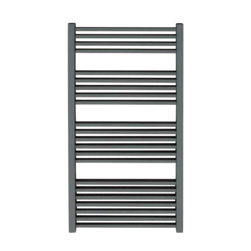 Anthracite Square Tube Heated Ladder Towel Rail Dual Fuel Electric PTC