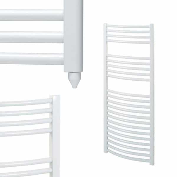 Bray Quality Curved White Electric Heated Towel Rail / Warmer