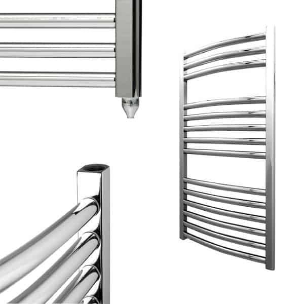 Bray Curved Heated Towel Rail / Warmer / Radiator, Chrome – Electric Best Quality & Price, Energy Saving / Economic To Run Buy Online From Adax SolAire UK Shop 12