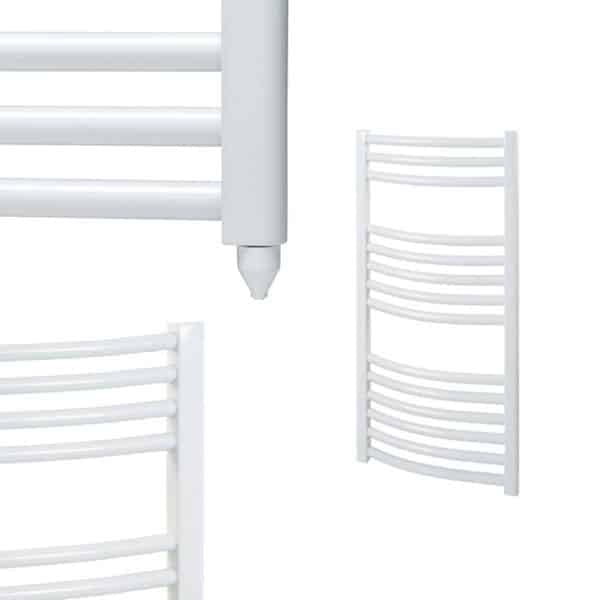 Bray Quality Curved White Electric Heated Towel Rail / Warmer