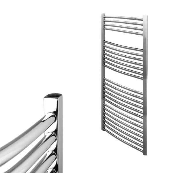 Bray Quality Curved Chrome Heated Towel Rail / Warmer - Central Heating
