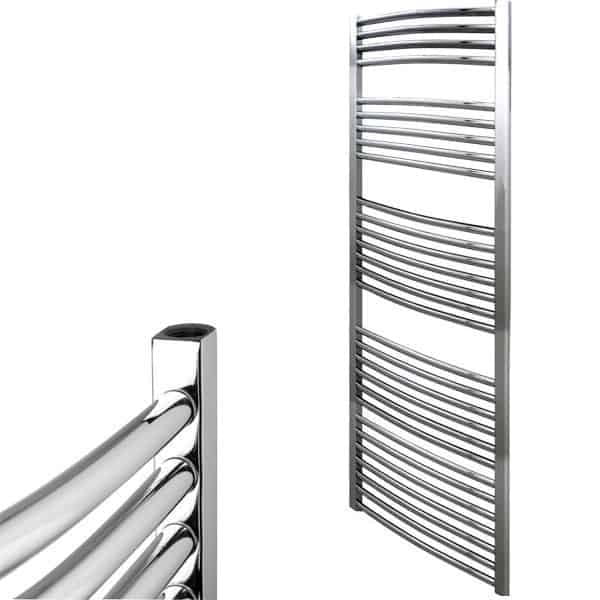 Bray Quality Curved Chrome Heated Towel Rail / Warmer - Central Heating