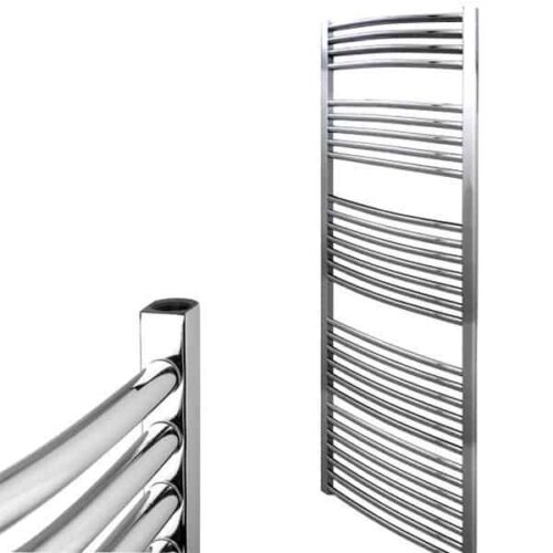 Bray Curved Chrome Heated Towel Rail - Central Heating | Adax SolAire