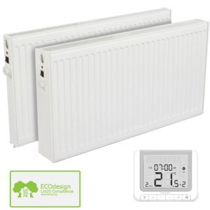 Huber Efficient Oil Filled Electric Radiator, Wall Mounted + Timer, Thermostat - Buy Online