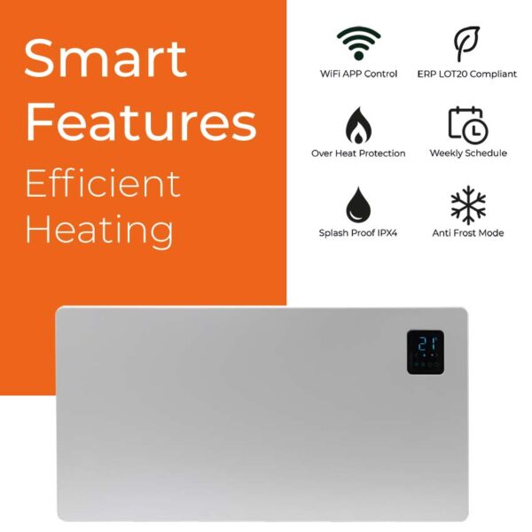 Caldo WiFi Electric Heater, Wall Mounted Energy Efficient Radiator with Thermostat and Timer Best Quality & Price, Energy Saving / Economic To Run Buy Online From Adax SolAire UK Shop 16