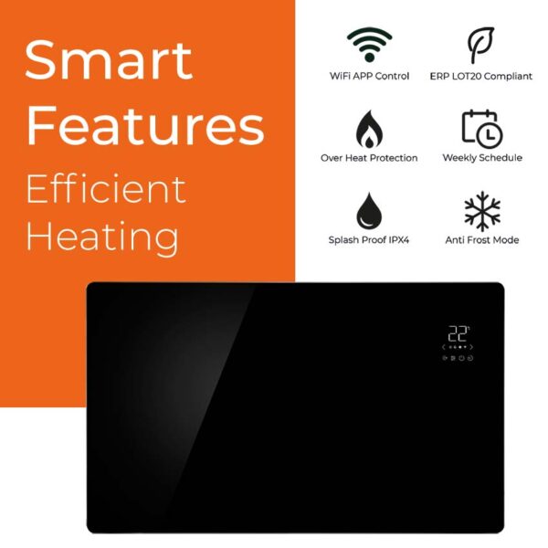 Vitra WiFi Electric Panel Heater, Wall Mounted or Portable / Energy Efficient LOT20 Compliant Best Quality & Price, Energy Saving / Economic To Run Buy Online From Adax SolAire UK Shop 3