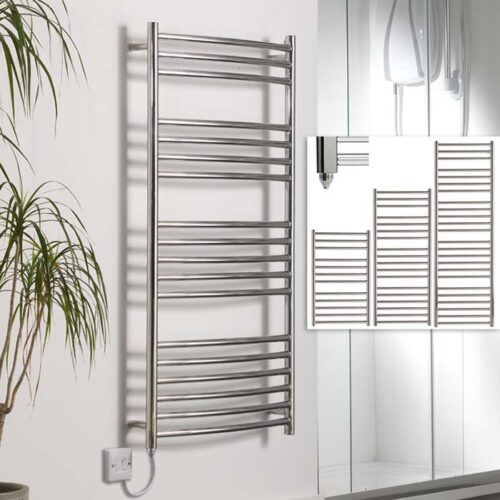 Braddan Stainless Steel Modern Towel Warmer / Heated Towel Rail – Electric Best Quality & Price, Energy Saving / Economic To Run Buy Online From Adax SolAire UK Shop