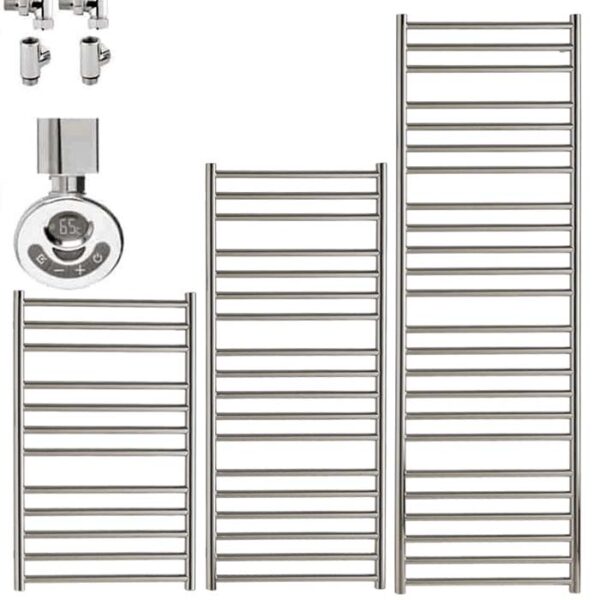 Braddan Stainless Steel Heated Towel Rail – Duel Fuel, Thermostat + Timer Best Quality & Price, Energy Saving / Economic To Run Buy Online From Adax SolAire UK Shop 11