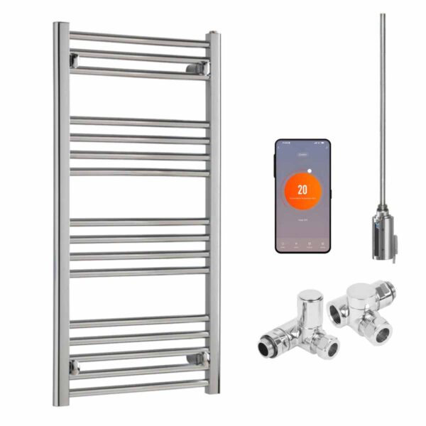 Bray Straight Chrome | Dual Fuel Towel Rail with Thermostat, Timer + WiFi Control Best Quality & Price, Energy Saving / Economic To Run Buy Online From Adax SolAire UK Shop 18