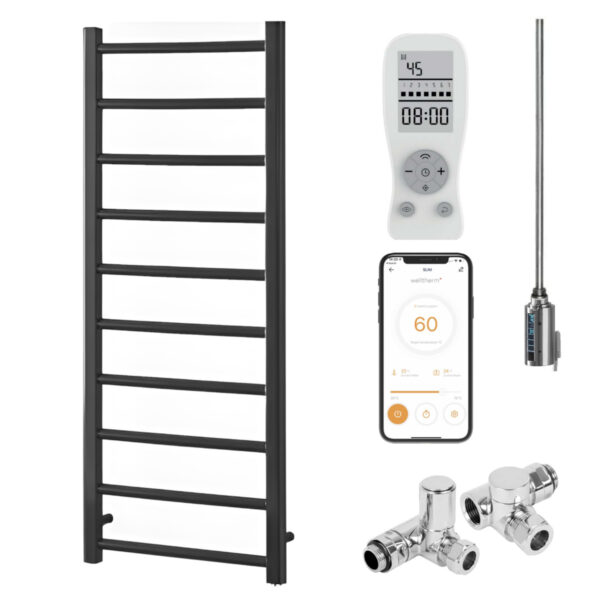 Alpine Anthracite | Dual Fuel Towel Rail with Thermostat, Timer + WiFi Control Best Quality & Price, Energy Saving / Economic To Run Buy Online From Adax SolAire UK Shop 6