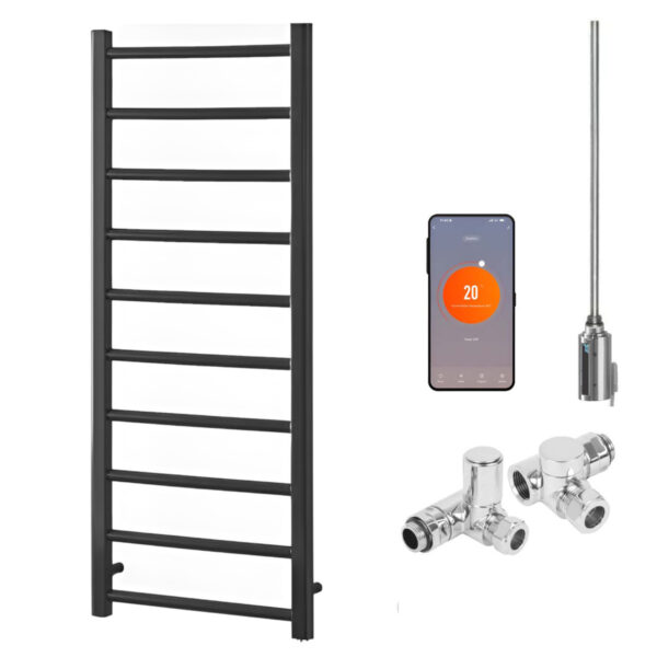 Alpine Anthracite | Dual Fuel Towel Rail with Thermostat, Timer + WiFi Control Best Quality & Price, Energy Saving / Economic To Run Buy Online From Adax SolAire UK Shop 16