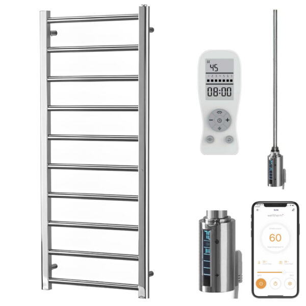 Alpine Chrome | Smart Electric Towel Rail with Thermostat, Timer + WiFi Control Best Quality & Price, Energy Saving / Economic To Run Buy Online From Adax SolAire UK Shop 6
