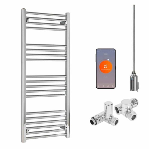 Bray Straight Chrome | Dual Fuel Towel Rail with Thermostat, Timer + WiFi Control Best Quality & Price, Energy Saving / Economic To Run Buy Online From Adax SolAire UK Shop 19