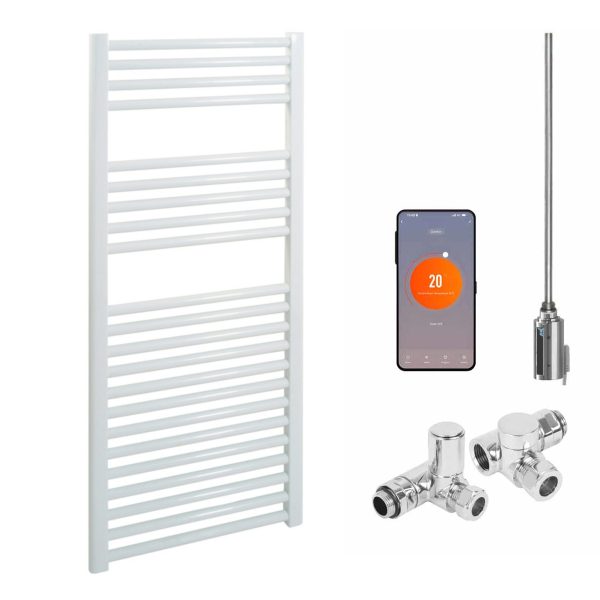 Bray Straight White | Dual Fuel Towel Rail with Thermostat, Timer + WiFi Control Best Quality & Price, Energy Saving / Economic To Run Buy Online From Adax SolAire UK Shop 15