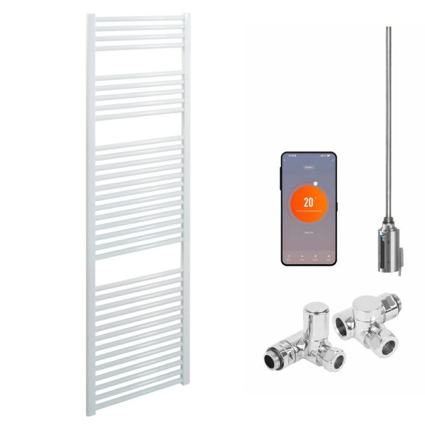 Bray Straight White | Dual Fuel Towel Rail with Thermostat, Timer + WiFi Control Best Quality & Price, Energy Saving / Economic To Run Buy Online From Adax SolAire UK Shop 12