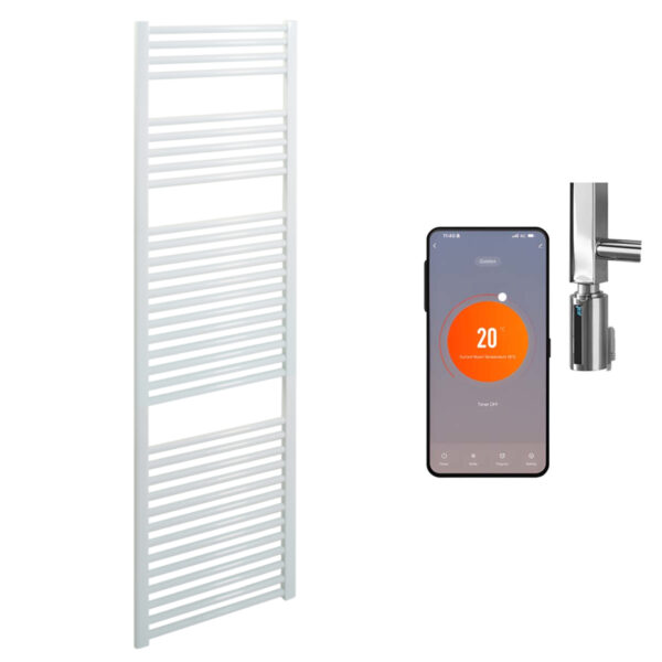 Bray Straight White | Smart Electric Towel Rail with Thermostat, Timer + WiFi Control Best Quality & Price, Energy Saving / Economic To Run Buy Online From Adax SolAire UK Shop 17