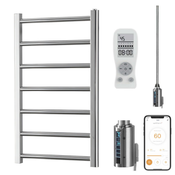 Alpine Chrome | Smart Electric Towel Rail with Thermostat, Timer + WiFi Control Best Quality & Price, Energy Saving / Economic To Run Buy Online From Adax SolAire UK Shop 5