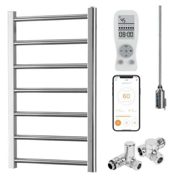 Alpine Chrome | Dual Fuel Towel Rail with Thermostat, Timer + WiFi Control Best Quality & Price, Energy Saving / Economic To Run Buy Online From Adax SolAire UK Shop 4