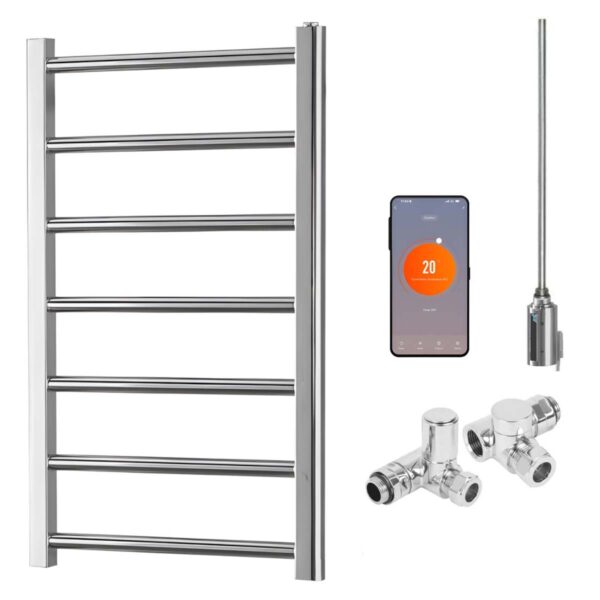 Alpine Chrome | Dual Fuel Towel Rail with Thermostat, Timer + WiFi Control Best Quality & Price, Energy Saving / Economic To Run Buy Online From Adax SolAire UK Shop 13